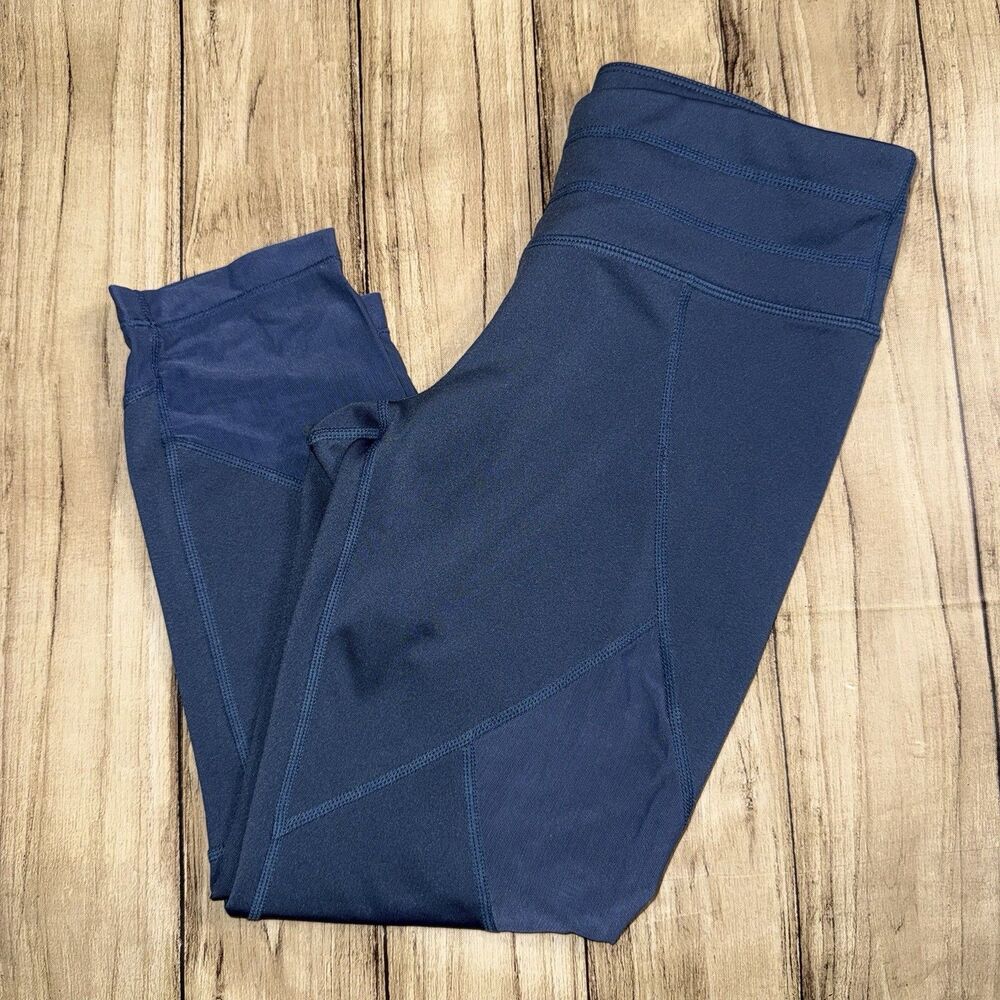 Athleta Chaturanga Capri Leggings Women’s XS Navy Blue Pull On Yoga Stretch Gym